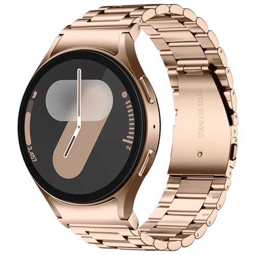 ZZMY Galaxy Watch7/6/5/4/FE40mm 44mm Edelstahl Armband, Kompatibel mit Samsung Galaxy6/4Classic 43 47 46 42mm Metall Uhrband, Keine Lücke Schnellverschluss Uhrenarmband für Watch 5 Pro 45mm (3#) von ZZMY