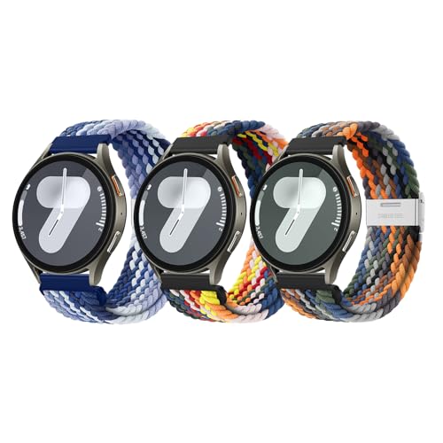 ZZMY Nylon Armband 20mm für Samsung Galaxy Watch7/6/5/4 Geflochten Armbänder 40 44mm/Watch 5 Pro Uhrband 45mm/Galaxy 6/4 Classic 47 43mm 46 42mm Elastisch Ersatzarmband für Damen Herren 3Pack ZZMY Nylon Armband 20mm für Samsung Galaxy Watch7/6/5/4 Geflochten Armbänder 40 44mm/Watch 5 Pro Uhrband 45mm/Galaxy 6/4 Classic 47 43mm 46 42mm Elastisch Ersatzarmband für Damen Herren 3Pack von ZZMY