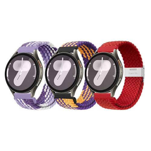 ZZMY Nylon Armband 20mm für Samsung Galaxy Watch7/6/5/4 Geflochten Armbänder 40 44mm/Watch 5 Pro Uhrband 45mm/Galaxy 6/4 Classic 47 43mm 46 42mm Elastisch Ersatzarmband für Damen Herren 3Pack ZZMY Nylon Armband 20mm für Samsung Galaxy Watch7/6/5/4 Geflochten Armbänder 40 44mm/Watch 5 Pro Uhrband 45mm/Galaxy 6/4 Classic 47 43mm 46 42mm Elastisch Ersatzarmband für Damen Herren 3Pack von ZZMY