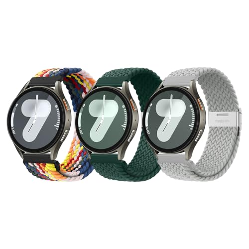 ZZMY Nylon Armband 20mm für Samsung Galaxy Watch7/6/5/4 Geflochten Armbänder 40 44mm/Watch 5 Pro Uhrband 45mm/Galaxy 6/4 Classic 47 43mm 46 42mm Elastisch Ersatzarmband für Damen Herren 3Pack ZZMY Nylon Armband 20mm für Samsung Galaxy Watch7/6/5/4 Geflochten Armbänder 40 44mm/Watch 5 Pro Uhrband 45mm/Galaxy 6/4 Classic 47 43mm 46 42mm Elastisch Ersatzarmband für Damen Herren 3Pack von ZZMY