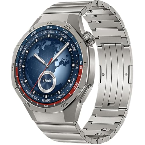 ZZMY Titan Uhrenarmband Kompatibel mit Huawei Watch GT5 Pro 46mm/Watch GT5/GT4/GT3/GT3 Pro/GT2 46mm/GT2 Pro/GT 2e Armband, Keine Lücken Luxuriöse Titanlegierung, Metall Ersatzbänder für Herren (1#) von ZZMY