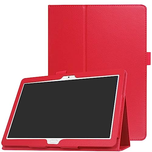 ZZOUGYY Tablet-Schutzhülle für Huawei MediaPad M3 Lite 10 BAH-W09 BAH-AL00 25,7 cm (10,1 Zoll), ultradünn, Folio-Standfunktion, leicht, Leder, für Huawei MediaPad M3 Lite 10.0 BAH-L09, Rot von ZZOUGYY