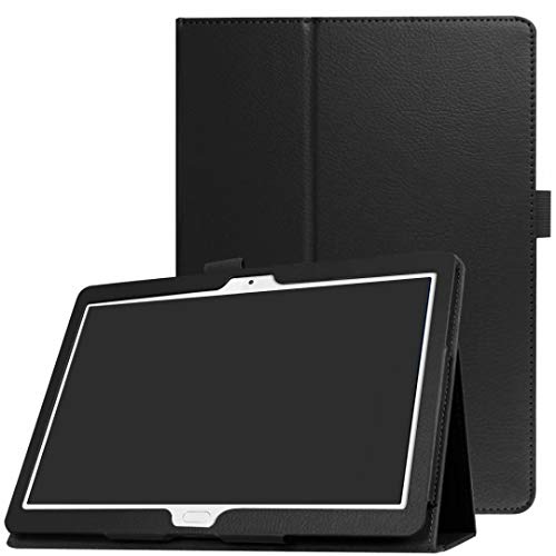 ZZOUGYY Tablet-Schutzhülle für Huawei MediaPad M3 Lite 10 BAH-W09 BAH-AL00 25,7 cm (10,1 Zoll), ultradünn, Folio-Standfunktion, leicht, Leder, für Huawei MediaPad M3 Lite 10.0 BAH-L09 (Schwarz) von ZZOUGYY