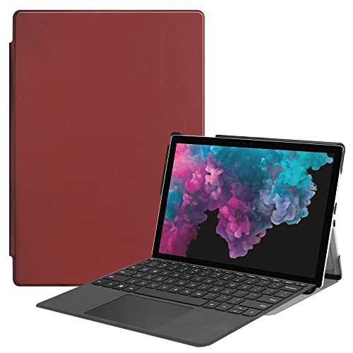 ZZOUGYY Tablet-Schutzhülle für Microsoft Surface Pro 4 1724(2015)/Pro 5 1796(2017)/Pro 6(2018)/Pro 7(2019) 12,3 Zoll, ultradünn, Folio-Ständer, leichte Lederhülle für Surface Pro 4/5/6/7 von ZZOUGYY