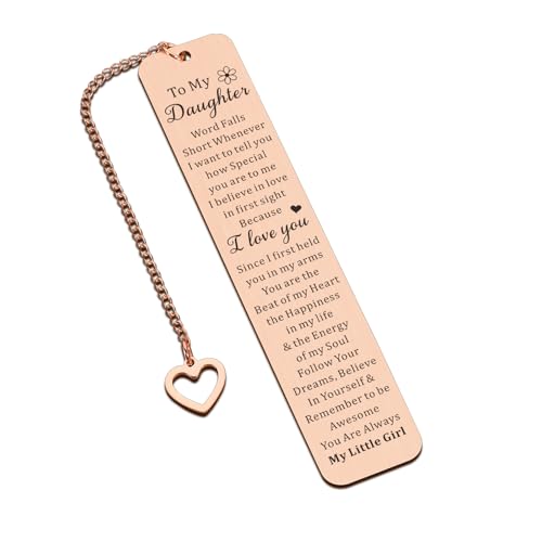 Lesezeichen mit Aufschrift "To My Daughter", Strumpffüller für Teenager-Mädchen, Tochter Geschenke von Vater, Mutter, Tochter, Erwachsene, Weihnachtsgeschenke, Geschenk zum 16. Geburtstag für Mädchen, Lesezeichen mit Aufschrift "To My Daughter", Strumpffüller für Teenager-Mädchen, Tochter Geschenke von Vater, Mutter, Tochter, Erwachsene, Weihnachtsgeschenke, Geschenk zum 16. Geburtstag für Mädchen, von ZZP