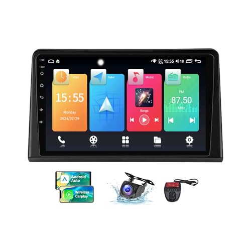 Android 13 Double DIN GPS Car Radio für Hyundai Sonata 7 LF 2017-2019 mit Carplay Android Auto 9 Zoll HD Touchscreen FM RDS DAB+ Autoradio Bluetooth 5.0 WiFi GPS SWC + DVR Camera(NF-2) von ZZPHKK