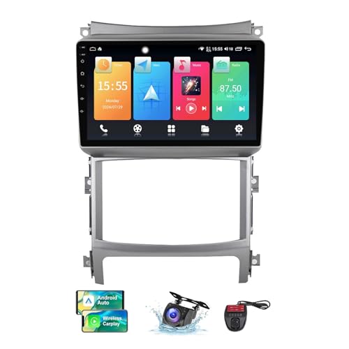 Android 13 Double DIN GPS Car Radio für Hyundai Veracruz ix55 2006-2015 mit Carplay Android Auto 9 Zoll HD Touchscreen FM RDS DAB+ Autoradio Bluetooth 5.0 WiFi GPS SWC + DVR Camera(NF-2) von ZZPHKK