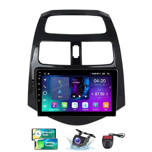 ZZPHKK 9 Zoll Android 13 Double DIN Car DAB+ Radio für Chevrolet Spark M300 2009-2016 mit Wireless CarPlay Android Bluetooth/4G WiFi/FM RDS Radio Player/Lenkradsteuerung/DSP Stereo(NF-1) von ZZPHKK