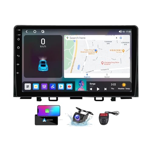 ZZPHKK 9 Zoll Android 13 Double DIN Car DAB+ Radio für Kia Rio YB KX Cross 2016-2020 mit Wireless CarPlay Android Bluetooth 5.0/4G WiFi/FM RDS Auto Radio Player/Lenkradsteuerung/DSP Stereo(NF-7) von ZZPHKK