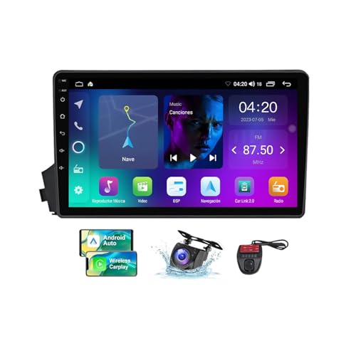 ZZPHKK 9 Zoll Android 13 Double DIN Car DAB+ Radio für SsangYong Actyon C100 2005-2011 mit Wireless CarPlay Android Bluetooth/4G WiFi/FM RDS Radio Player/Lenkradsteuerung/DSP Stereo(NF-2) von ZZPHKK