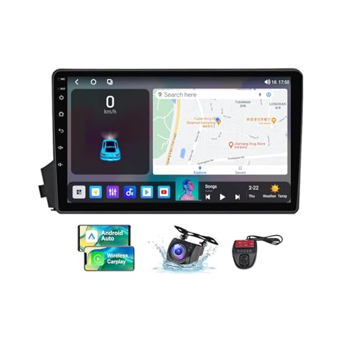 ZZPHKK 9 Zoll Android 13 Double DIN Car DAB+ Radio für SsangYong Actyon C100 2005-2011 mit Wireless CarPlay Android Bluetooth/4G WiFi/FM RDS Radio Player/Lenkradsteuerung/DSP Stereo(NF-7) von ZZPHKK