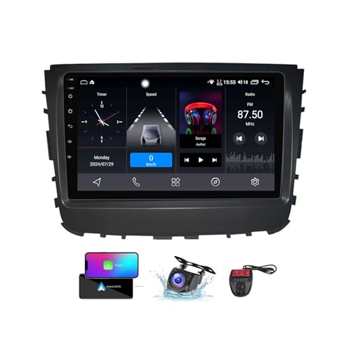 ZZPHKK Android 13 Auto Radio Player 2 Din 9 Zoll Touchscreen für SsangYong Rexton 2019-2020 Built-in Video Devices/FM RDS DAB+ Radio/Bluetooth 5.0/CarPlay Android Auto/Lenkradsteuerung(NF-1) von ZZPHKK