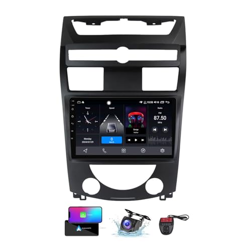 ZZPHKK Android 13 Auto Radio Player 2 Din 9 Zoll Touchscreen für SsangYong Rexton Y250 2 2006-2012 Built-in Video Devices/FM RDS DAB+ Radio/Bluetooth/CarPlay Android Auto/Lenkradsteuerung(NF-2) von ZZPHKK