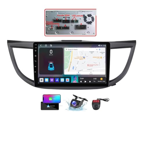 ZZPHKK Android 13 Autoradio für Honda CRV 4 RM RE 2011-2018 mit Carplay Android Auto, 9 Zoll Auto Stereo Radio mit Carplay Android Auto Bluetooth 5.0 GPS FM/RDS Radio SWC Rückfahrkamera(B,NF-5) von ZZPHKK