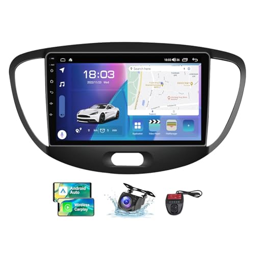 ZZPHKK Android 13 Autoradio für Hyundai Grand i10 2008-2012 mit Carplay Android Auto, 9 Zoll Auto Stereo Radio mit Carplay Android Auto Bluetooth 5.0 GPS FM/RDS Radio SWC Rückfahrkamera(NF-3) von ZZPHKK