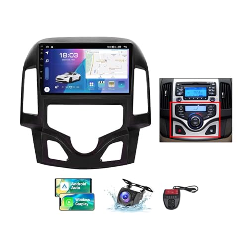 ZZPHKK Android 13 Autoradio für Hyundai i30 1 FD 2007-2012 mit Carplay Android Auto, 9 Zoll Auto Stereo Radio mit Carplay Android Auto Bluetooth 5.0 GPS FM/RDS Radio SWC Rückfahrkamera(A,NF-7) von ZZPHKK