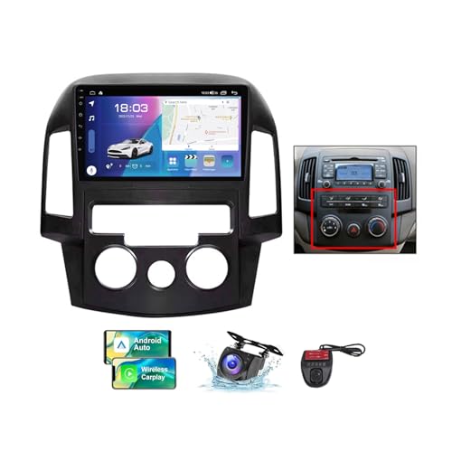 ZZPHKK Android 13 Autoradio für Hyundai i30 1 FD 2007-2012 mit Carplay Android Auto, 9 Zoll Auto Stereo Radio mit Carplay Android Auto Bluetooth 5.0 GPS FM/RDS Radio SWC Rückfahrkamera(B,NF-5) von ZZPHKK