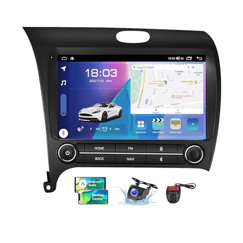 ZZPHKK Android 13 Autoradio für Kia K3 Cerato 3 2013-2017 mit Carplay Android Auto, 9 Zoll Auto Stereo Radio mit Carplay Android Auto Bluetooth 5.0 GPS FM/RDS Radio SWC Rückfahrkamera(NF-6) von ZZPHKK