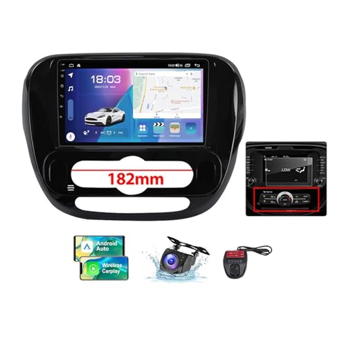 ZZPHKK Android 13 Autoradio für Kia Soul 2 PS 2013-2019 mit Carplay Android Auto, 9 Zoll Auto Stereo Radio mit Carplay Android Auto Bluetooth 5.0 GPS FM/RDS Radio SWC Rückfahrkamera(A,NF-7) von ZZPHKK