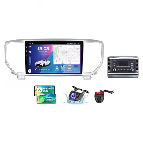 ZZPHKK Android 13 Autoradio für Kia Sportage 4 QL 2018-2022 mit Carplay Android Auto, 9 Zoll Auto Stereo Radio mit Carplay Android Auto Bluetooth 5.0 GPS FM/RDS Radio SWC Rückfahrkamera(A,NF-6) von ZZPHKK