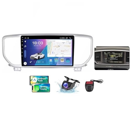 ZZPHKK Android 13 Autoradio für Kia Sportage 4 QL 2018-2022 mit Carplay Android Auto, 9 Zoll Auto Stereo Radio mit Carplay Android Auto Bluetooth 5.0 GPS FM/RDS Radio SWC Rückfahrkamera(B,NF-7) von ZZPHKK