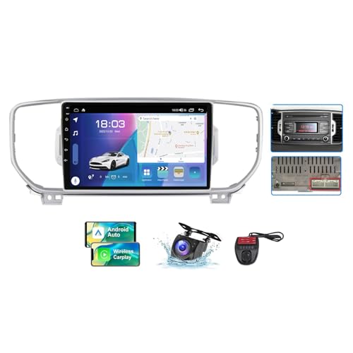 ZZPHKK Android 13 Autoradio für Kia Sportage4 KX5 2016-2018 mit Carplay Android Auto, 9 Zoll Auto Stereo Radio mit Carplay Android Auto Bluetooth 5.0 GPS FM/RDS Radio SWC Rückfahrkamera(A,NF-7) von ZZPHKK