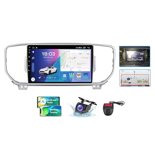ZZPHKK Android 13 Autoradio für Kia Sportage4 KX5 2016-2018 mit Carplay Android Auto, 9 Zoll Auto Stereo Radio mit Carplay Android Auto Bluetooth 5.0 GPS FM/RDS Radio SWC Rückfahrkamera(C,NF-5) von ZZPHKK