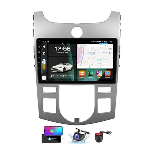 ZZPHKK Android 13 Autoradio mit Navi für Kia Cerato 2 TD 2008-2013丨9 Zoll Doppel Din Auto Radio Touch Display mit Carplay Android Auto/Bluetooth 5.0/FM RDS DAB+/Lenkradsteuerung/DSP(A,NF-3) von ZZPHKK