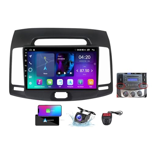 ZZPHKK Android 13 Car Radio für Hyundai Elantra 4 HD 2006-2012 Wireless Carplay Android Auto 9 Zoll Touchscreen DSP Multimedia Player GPS Navigation BT 5.0 FM/RDS SWC + Reversing Camera(A,NF-1) von ZZPHKK