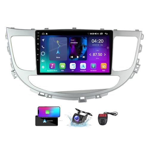 ZZPHKK Android 13 Car Radio für Hyundai Rohens Genesis 2008-2013 Wireless Carplay Android Auto 9 Zoll Touchscreen DSP Multimedia Player GPS Navigation BT 5.0 FM/RDS SWC + Reversing Camera(NF-1) von ZZPHKK