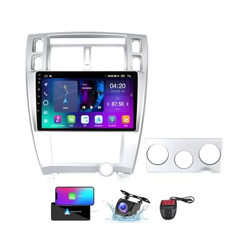 ZZPHKK Android 13 Car Radio für Hyundai Tucson 1 2004-2009 Wireless Carplay Android Auto 9 Zoll Touchscreen DSP Multimedia Player GPS Navigation BT 5.0 FM/RDS SWC + Reversing Camera(NF-2) von ZZPHKK