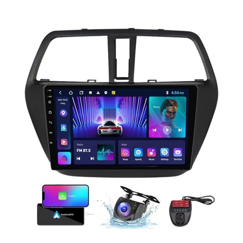 ZZPHKK Android 13 Car Radio für Suzuki SX4 2 S-Cross 2012-2016 Wireless Carplay Android Auto 9 Zoll Touchscreen DSP Multimedia Player GPS Navigation BT 5.0 FM/RDS SWC + Reversing Camera(NF-1) von ZZPHKK