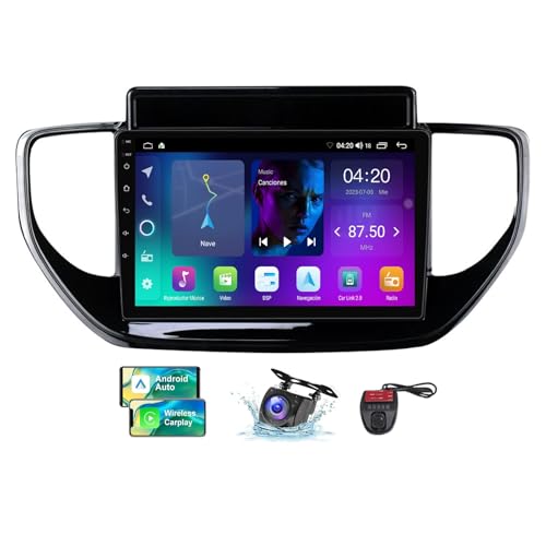 ZZPHKK Android 13 Carplay Android Auto Car Radio 2 DIN für Hyundai Solaris 2 II 2020-2021 FM RDS DAB+ Car Radio mit Screen 9 Zoll Unterstützung DSP Equalizer/Bluetooth 5.0/GPS/Camera DVR(NF-1) von ZZPHKK