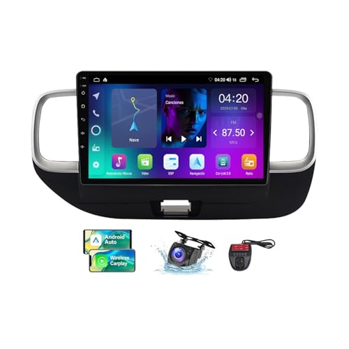 ZZPHKK Android 13 Carplay Android Auto Car Radio 2 DIN für Hyundai Venue 2019-2020 FM RDS DAB+ Car Radio mit Screen 9 Zoll Unterstützung DSP Equalizer/Bluetooth 5.0/GPS/Camera DVR(NF-1) von ZZPHKK