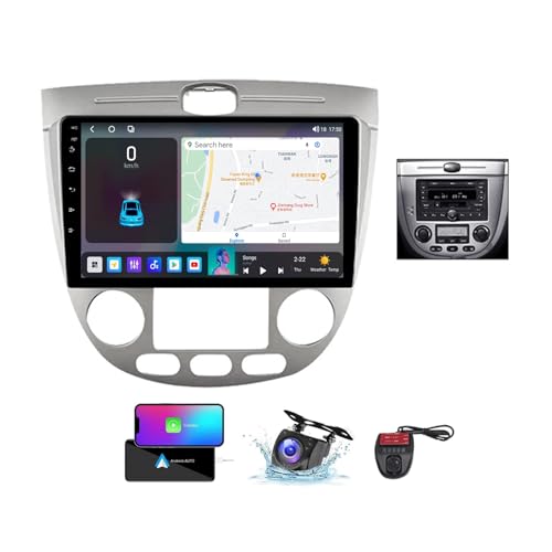 ZZPHKK Double DIN Android 13 Car Radio Compatible with Wireless CarPlay für Chevrolet Lacetti J200 2004-2013 mit 9 Zoll QLED Touchscreen Bluetooth 5.0/FM RDS DAB+ Radio/Lenkradsteuerung(D,NF-6) von ZZPHKK