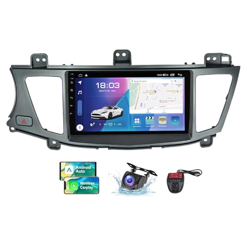 ZZPHKK Double DIN Android 13 Car Radio Compatible with Wireless CarPlay für Kia Cadenza K7 2011-2012 mit 9 Zoll QLED Touchscreen Bluetooth 5.0/FM AM RDS DAB+ Radio/USB/Lenkradsteuerung(NF-4) von ZZPHKK