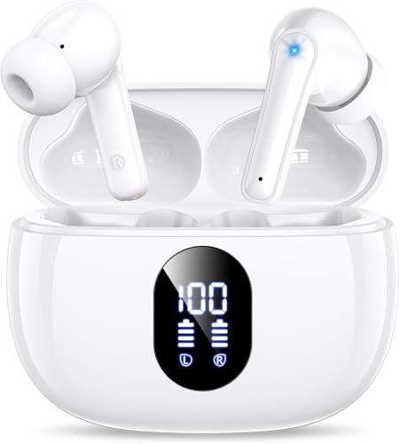 ZZU Bluetooth Kopfhörer,In Ear Kopfhörer Kabellos Bluetooth 5.3 mit HiFi Stereo,4 ENC Noise Cancelling Mic 48 std Spielzeit LED-Anzeige,IPX7 Ohrhörer mit AI für iPhone Android Arbeit und Studium ZZU Bluetooth Kopfhörer,In Ear Kopfhörer Kabellos Bluetooth 5.3 mit HiFi Stereo,4 ENC Noise Cancelling Mic 48 std Spielzeit LED-Anzeige,IPX7 Ohrhörer mit AI für iPhone Android Arbeit und Studium von ZZU