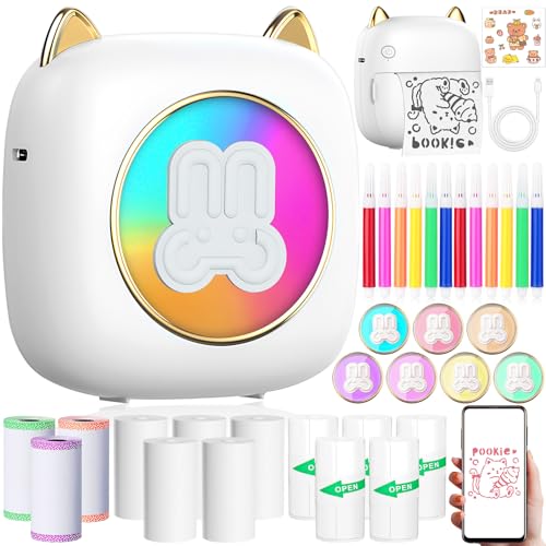 ZZXLOPEZ Mini Drucker, Mobiler Fotodrucker, Tragbarer Mini Fotodrucker, Smartphone Bluetooth Drucker, Wireless Fotodrucker mit Android & iOS mit 14 Rollen Papier, Mobiler Fotodrucker für Journal ZZXLOPEZ Mini Drucker, Mobiler Fotodrucker, Tragbarer Mini Fotodrucker, Smartphone Bluetooth Drucker, Wireless Fotodrucker mit Android & iOS mit 14 Rollen Papier, Mobiler Fotodrucker für Journal von ZZXLOPEZ