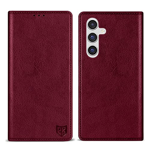 ZZXX Samsung Galaxy A54 5G Wallet Case with [RFID Blocking] Card Slot Stand Strong Magnetic Leather Flip Fold Protective Phone Case for Samsung Galaxy A54 5G Case Walle(Weinrot - 6,4 Zoll) von ZZXX