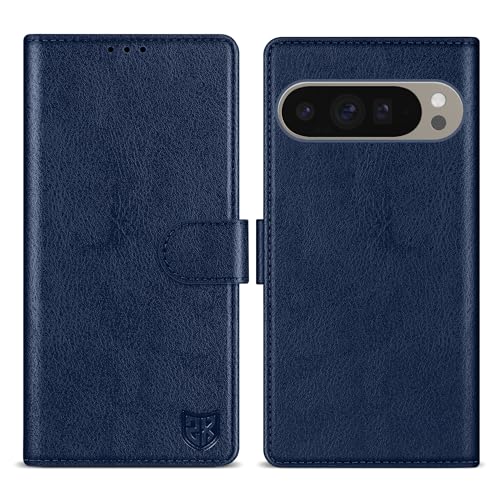 ZZXX Schutzhülle für Google Pixel 9 Pro XL, Brieftaschen-Schutzhülle mit RFID-Blockierung, Kartenschlitz, Ständer, Magnetverschluss, Leder-Klapphülle, Schutzhülle für Pixel 9 Pro XL, Blau, 17,3 cm von ZZXX