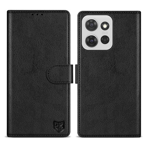ZZXX Schutzhülle für Motorola Moto G Power 5G 2025, Brieftaschen-Schutzhülle mit RFID-Blockierung, Kartenschlitz, Ständer, magnetisch, Leder, Klappschutzhülle für Moto G Power 5G 2025, Schwarz, 17,3 von ZZXX