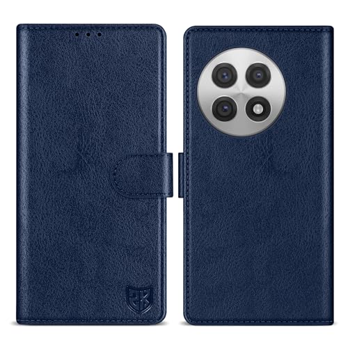 ZZXX Schutzhülle für OnePlus 13R mit RFID-Blockierung, Kartenschlitz, Ständer, Magnetverschluss, Leder-Klapphülle (Blau, 17,2 cm) von ZZXX