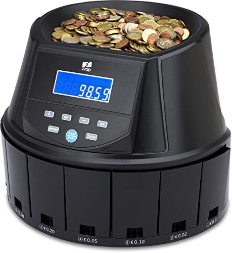 ZZap CS30 - Automatischer EURO Münzzähler & -sortierer - Geldzählmaschine Münzzählautomat Geldzähler von ZZap