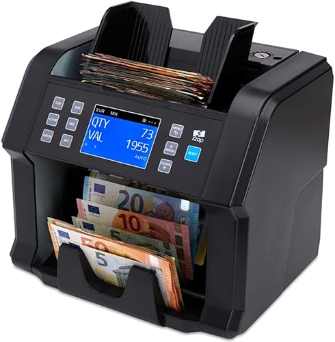 ZZap NC50 Banknotenzähler & Falschgeld-Detektor - Wertzähler für gemischte Stückelungen – Bargeld-Währungsmaschine von ZZap