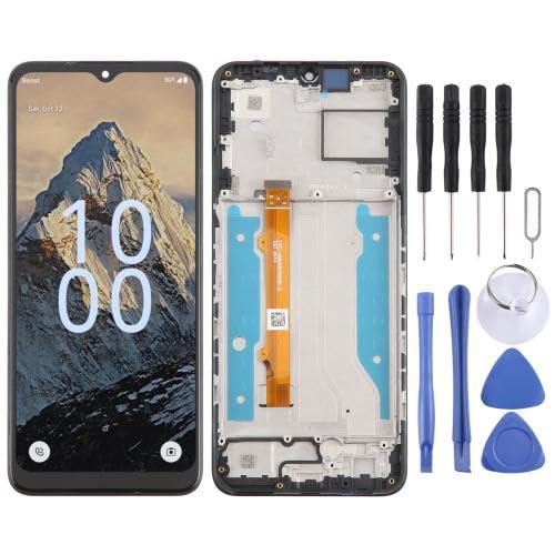 ZZjingli Reperatur-Teile for Boost Summit 5G 2024 SN339D-SMT LCD-Bildschirm-Digitalisierer, komplette Baugruppe mit Rahmen (schwarz) von ZZjingli