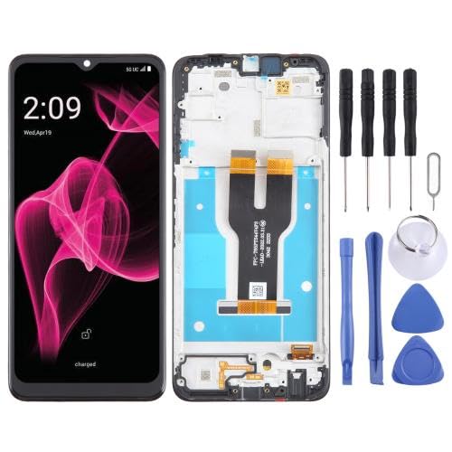 ZZjingli Reperatur-Teile for T-Mobile REVVL 6X 5G LCD-Bildschirm-Digitalisierer, komplette Baugruppe mit Rahmen (schwarz) von ZZjingli