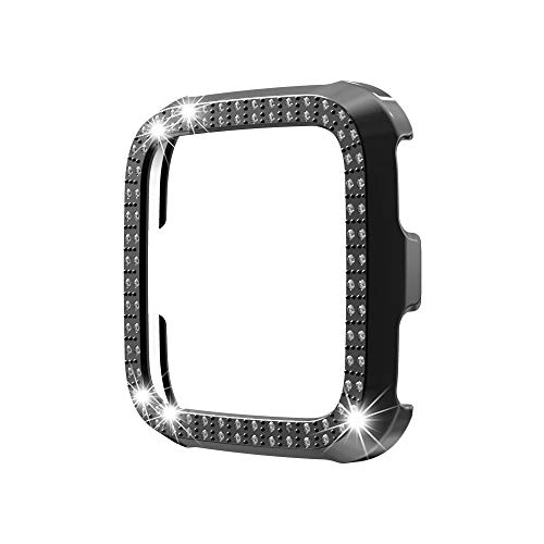 ZZjingli. Für Fitbit Versa/Versa Lite PC Zweireihige Diamant-verkrustete Schutzhülle (Color : Rose Gold) von ZZjingli