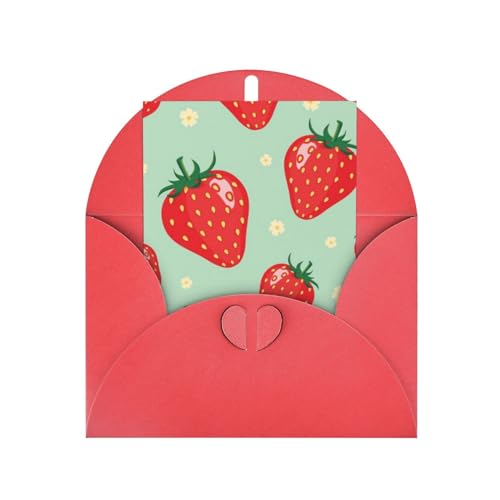 Schöne Erdbeer-Druck-Grußkarten Farbige Blanko-Geburtstagskarten Mit Umschlägen Premium Dankeskarte Für Alle Anlässe von ZaKhs