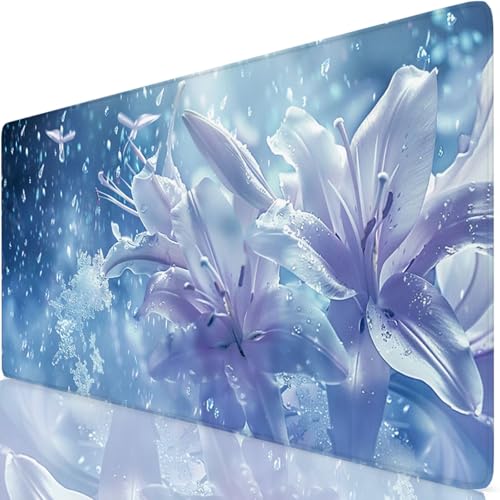 Blau Gaming Mauspad XXL 1600x800x3mm Schreibtischunterlage Groß Wasserdicht Blume Mousepad Verbessert Präzision und Geschwindigkeit, Anti Rutsch Basis Mouse Pad für Office, Tastatur und Maus Z6-3 Blau Gaming Mauspad XXL 1600x800x3mm Schreibtischunterlage Groß Wasserdicht Blume Mousepad Verbessert Präzision und Geschwindigkeit, Anti Rutsch Basis Mouse Pad für Office, Tastatur und Maus Z6-3 von Zaafeen