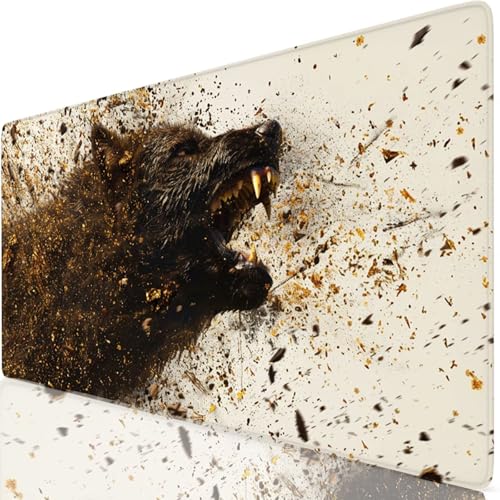 Gaming Mauspad Abstrakt Mauspad XXL 1600x800x3mm Mousepad Wolf Schreibtischunterlage Verbessert Präzision und Geschwindigkeit mit Anti Rutsch Basis, Wasserdicht Desk Mat für Tastatur und Maus Z6-91 Gaming Mauspad Abstrakt Mauspad XXL 1600x800x3mm Mousepad Wolf Schreibtischunterlage Verbessert Präzision und Geschwindigkeit mit Anti Rutsch Basis, Wasserdicht Desk Mat für Tastatur und Maus Z6-91 von Zaafeen